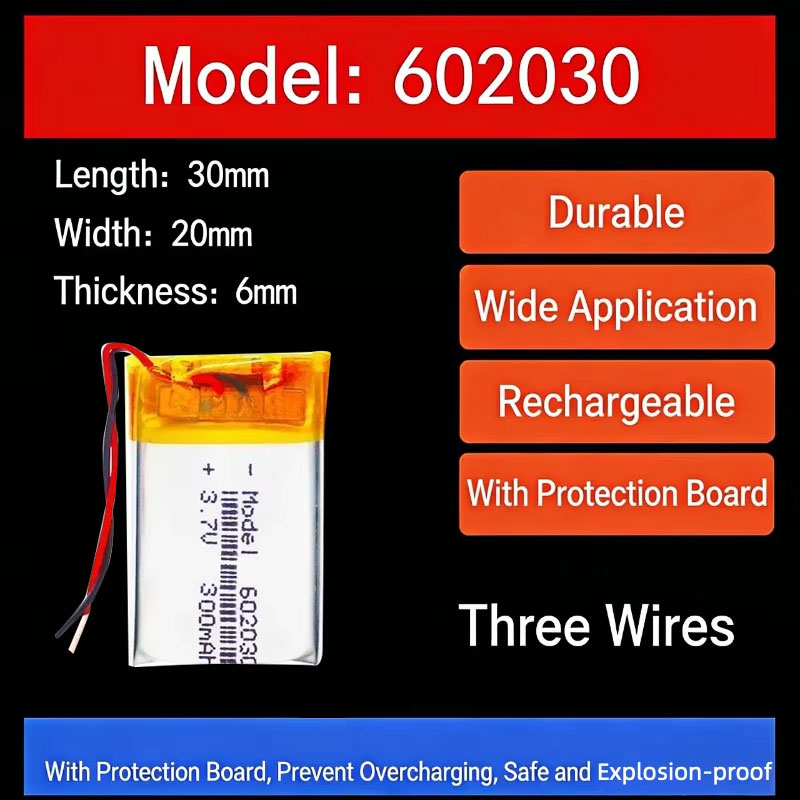 Smartwatches - 3,7V 300mAh 602030 Lithium-Akku Lithium-Polymer-Batterien für