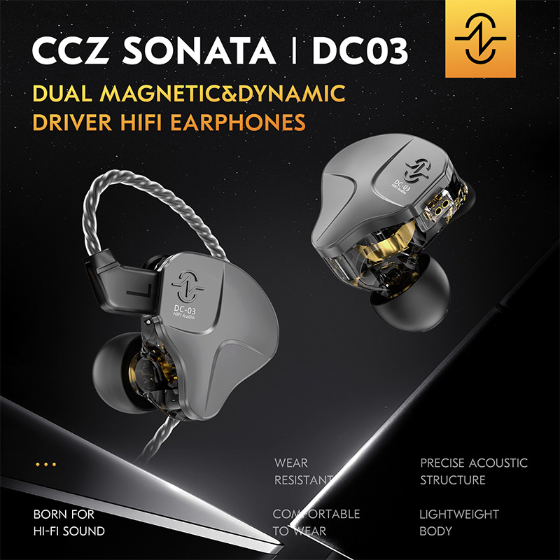 In Ear Monitors For Singers - CCZ DC03 IEM Kabelgebundene Ohrhörer mit