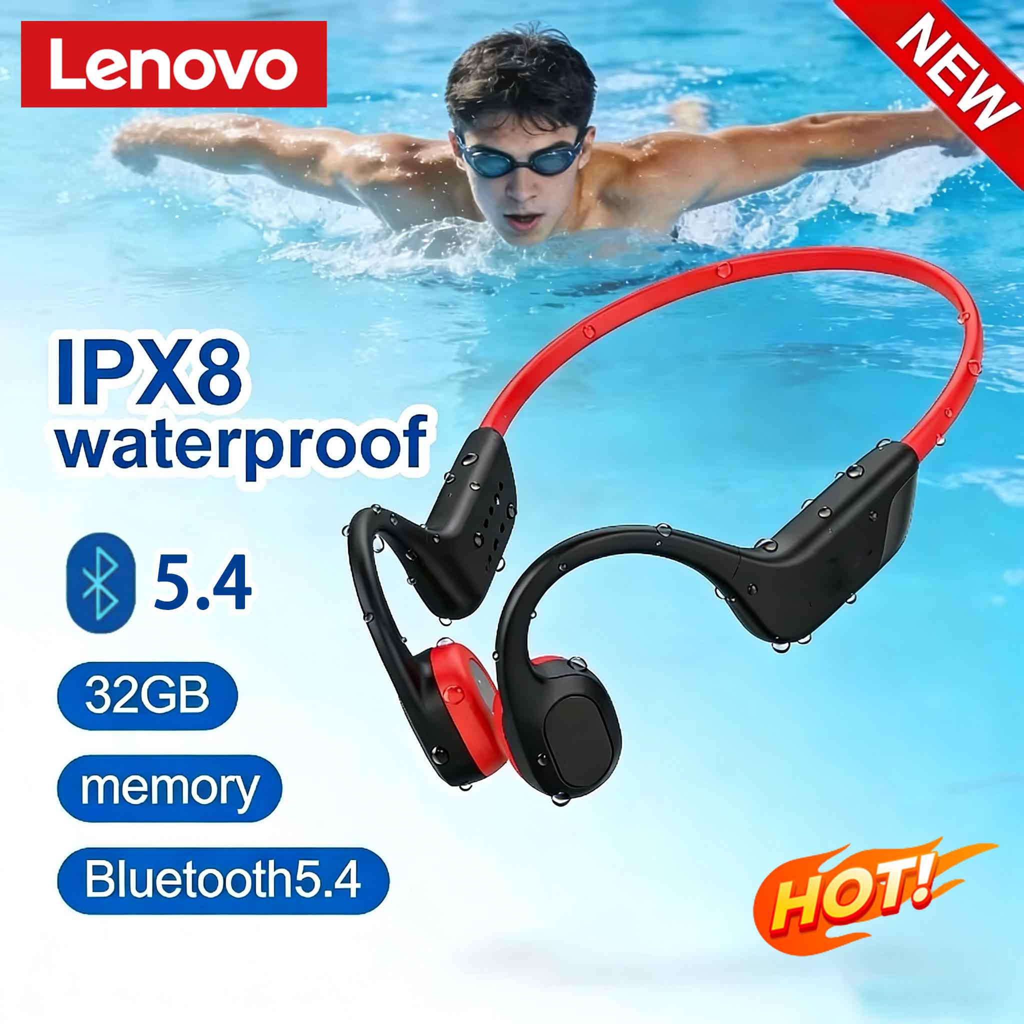 Bone Conduction Running Headphones - Lenovo Knochenleitungs-Kopfhörer Bluetooth 5.4 Mit Mikrofon