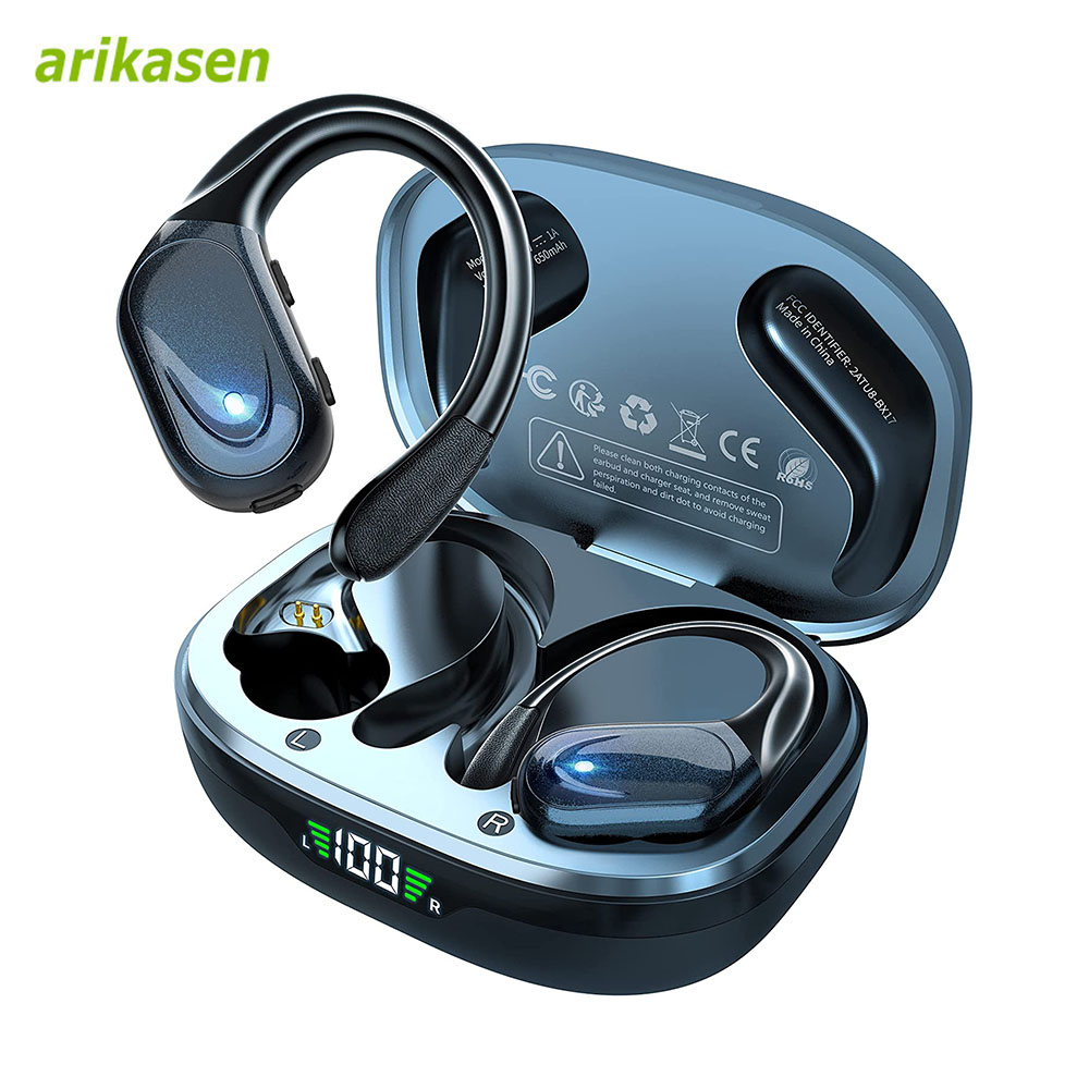 Bone Conduction Running Headphones - Kabellose Ohrhörer, Sport-Bluetooth 5.3-Kopfhörer mit Mikrofon