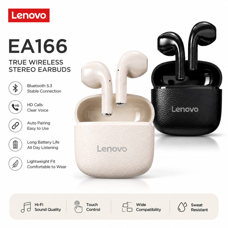 Anc Wireless Over Ear Headphones - Lenovo EA166 Bluetooth Kabellose Kopfhörer mit