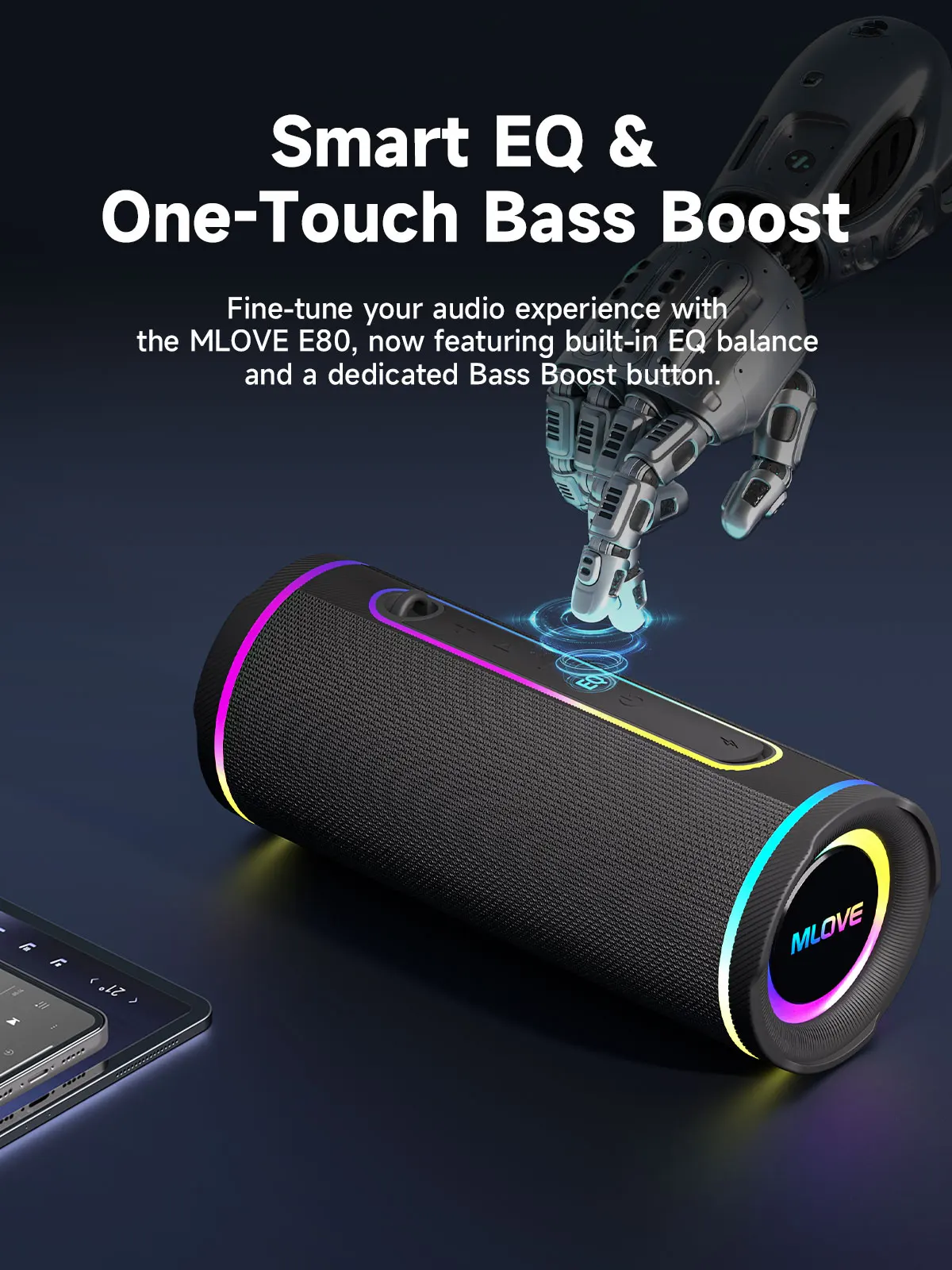 MLOVE E80 Tragbarer Bluetooth- – Portable Bluetooth Speaker Waterproof Ipx7 Bewertung und Preis
