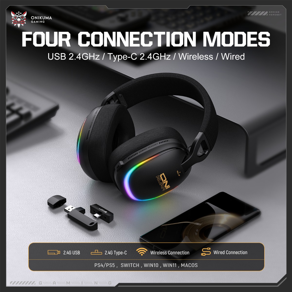 ONIKUMA GT805 Gaming-Headset,  – Gaming Headset With Mic Rgb Bewertung und Preis