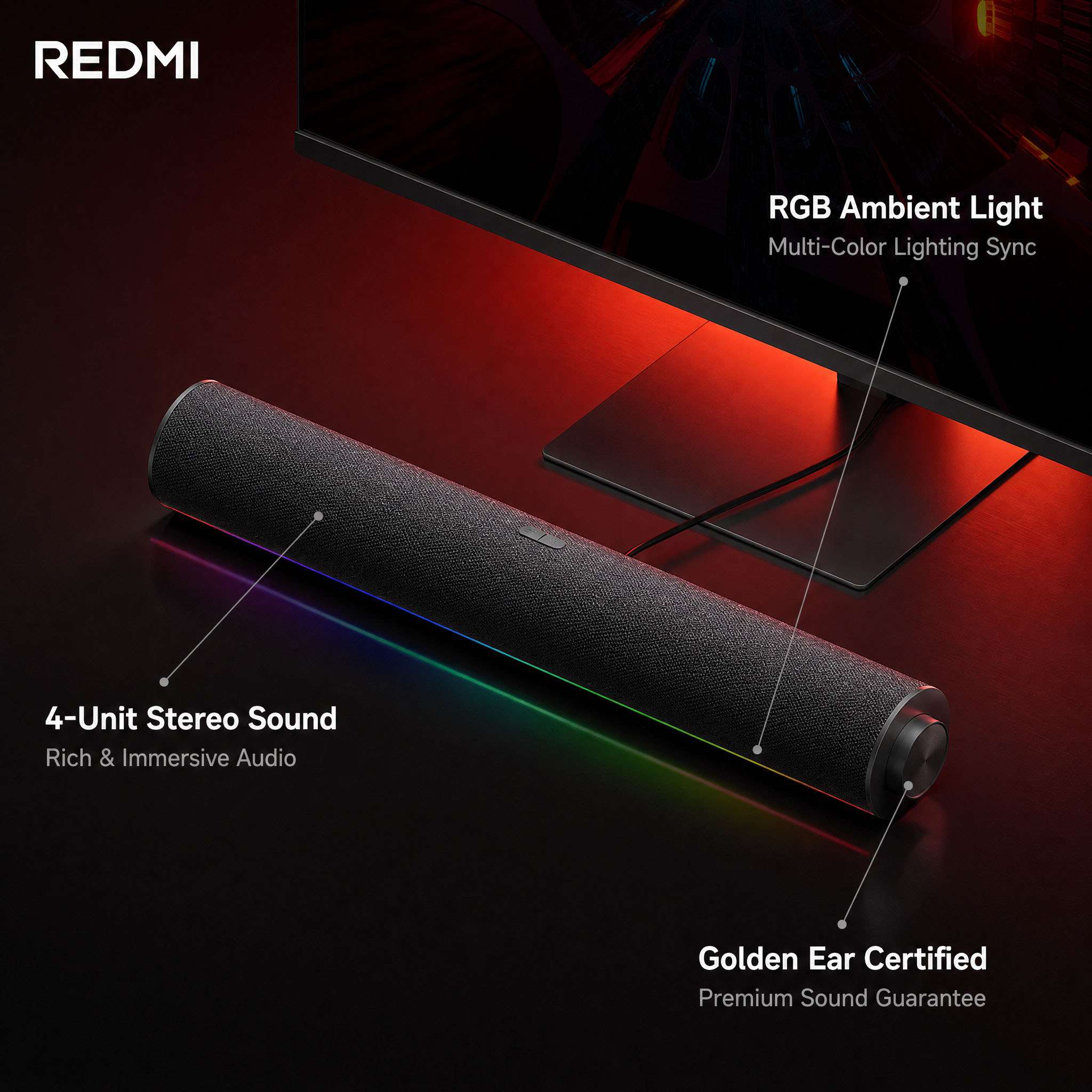 Original Xiaomi Redmi PC-Lauts – Rgb Computer Soundbar For Pc Bewertung und Preis