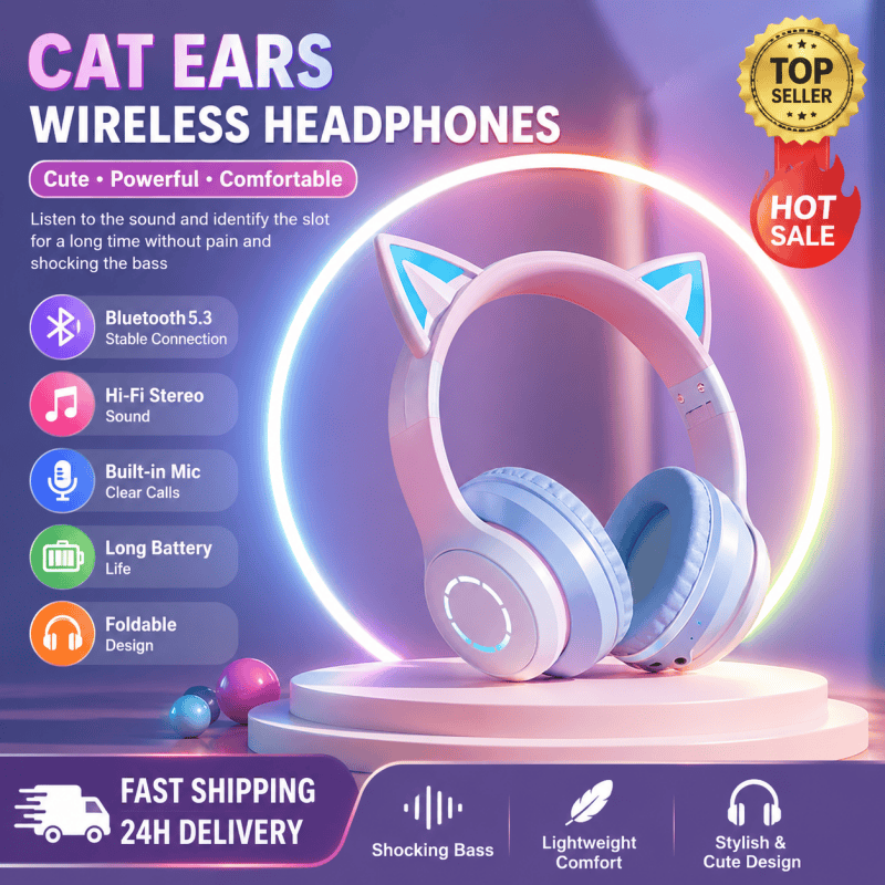 Neuer Bestseller RGB Kopfhörer – Cat Ear Bluetooth Headset Led Bewertung und Preis